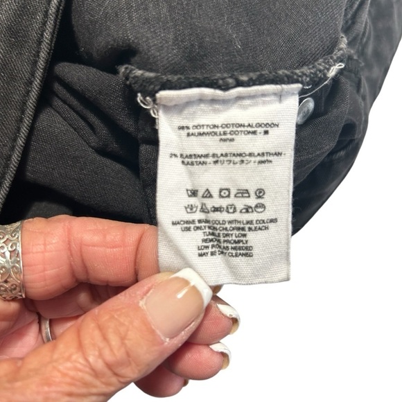 Free People Black Wash Raw Hem Skinny Jeans Sz 26 - Picture 7 of 11